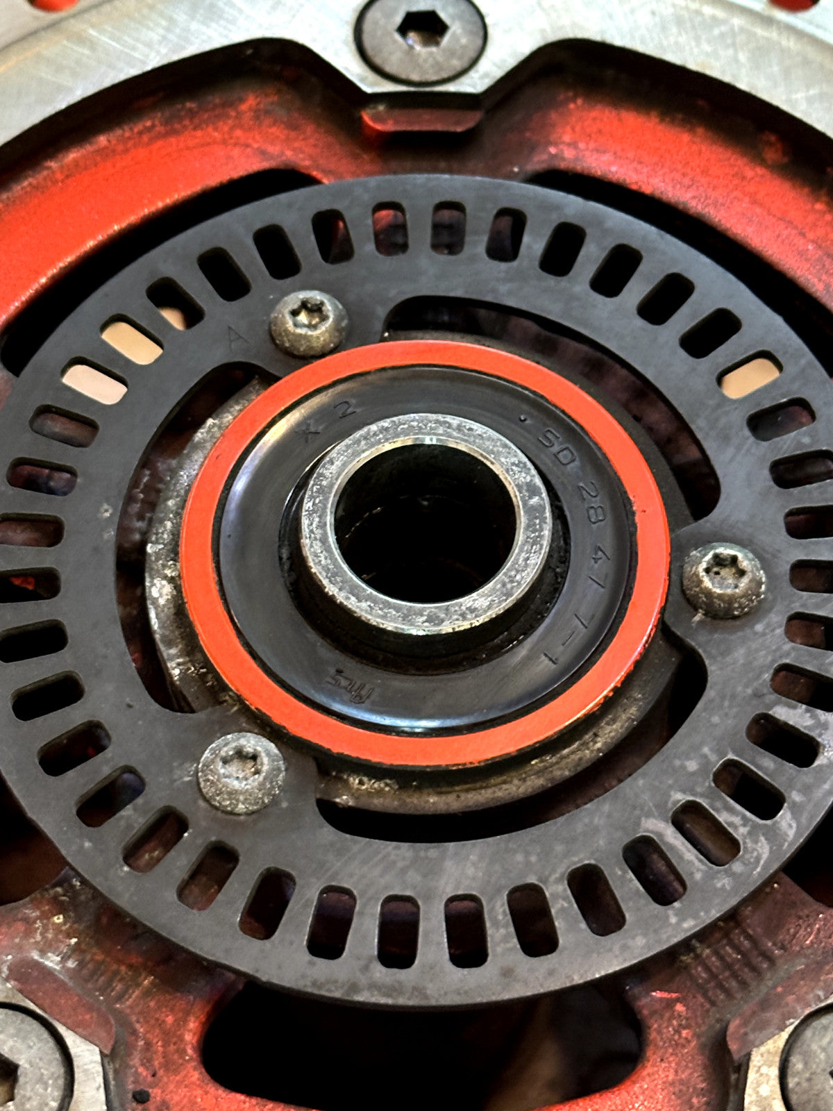 2014-2025 YAMAHA MT07 OEM REAR BACK WHEEL RIM SPROCKET ROTOR & TIRE ORANGE