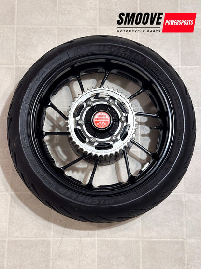 2021-2025 YAMAHA YZF R7 MT07 OEM REAR BACK WHEEL RIM ROTOR SPROCKET TIRE BLACK