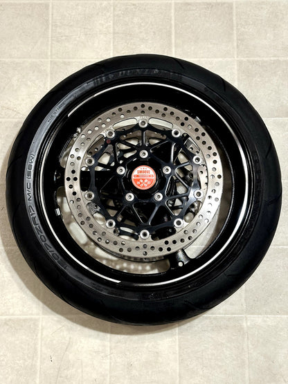 2021-2025 KAWASAKI NINJA ZX10R OEM FRONT WHEEL RIM ROTORS TIRE ASSEMBLY BLACK