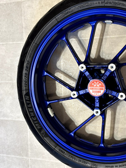 2022-2025 YAMAHA YZF R7 OEM FRONT WHEEL RIM & TIRE ASSEMBLY BLUE