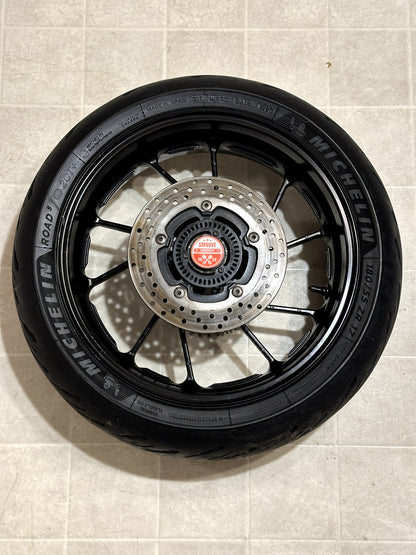 2022-2025 YAMAHA YZF R7 MT07 OEM REAR BACK WHEEL RIM ROTOR SPROCKET TIRE BLACK