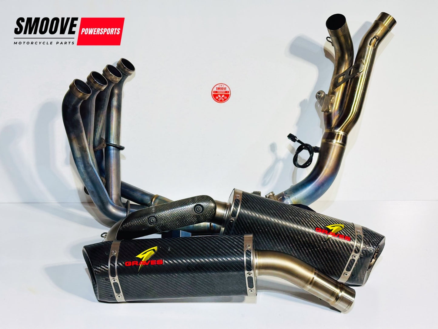 2009-2014 YAMAHA YZF R1 GRAVES EXHAUST SYSTEM MUFFLERS + MID PIPE & OEM HEADER