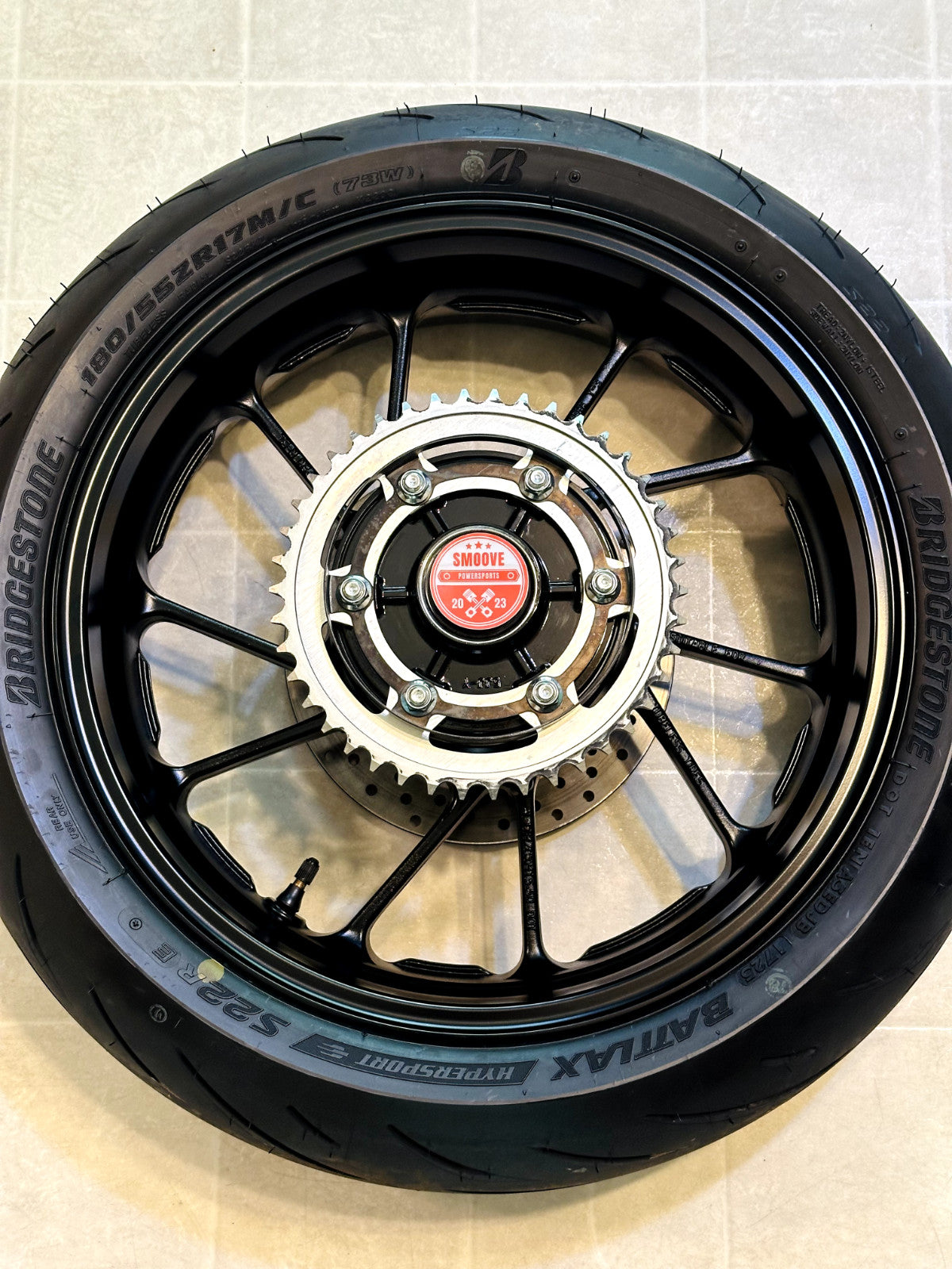 2022-2025 YAMAHA YZF R7 OEM REAR BACK WHEEL RIM ROTOR SPROCKET & TIRE BLACK