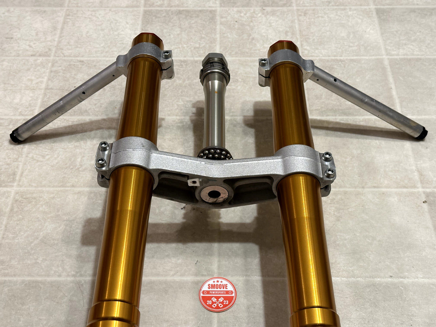 2011-2015 KAWASAKI NINJA ZX10R OEM FRONT FORKS SUSPENSION W/ TRIPLE TREE & BARS