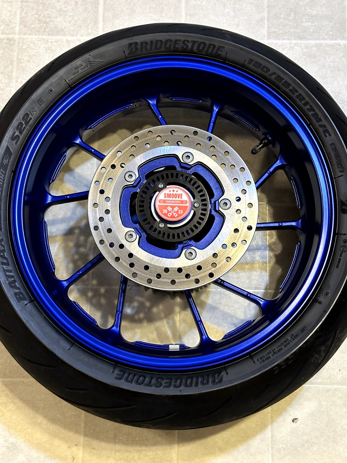 2022-2025 YAMAHA YZF R7 OEM REAR BACK WHEEL RIM SPROCKET ROTOR & TIRE BLUE