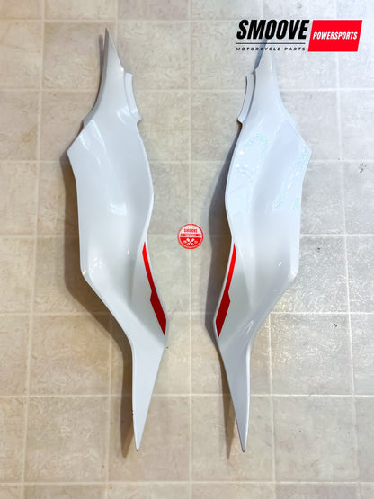2024-2026 KAWASAKI NINJA ZX6R OEM LOWER GAS TANK FAIRING PANEL TRIM SET WHITE