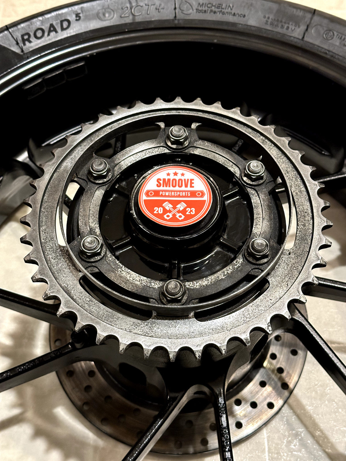 2022-2025 YAMAHA YZF R7 MT07 OEM REAR BACK WHEEL RIM ROTOR SPROCKET TIRE BLACK