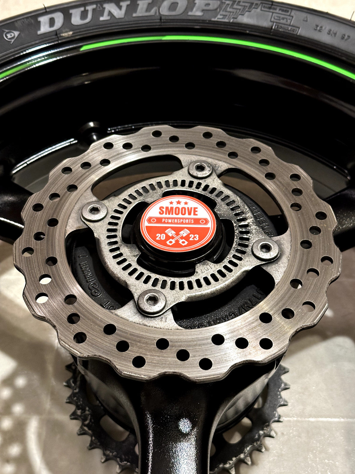 2011-2015 KAWASAKI NINJA ZX10R OEM REAR BACK WHEEL RIM ROTOR SPROCKET TIRE BLACK