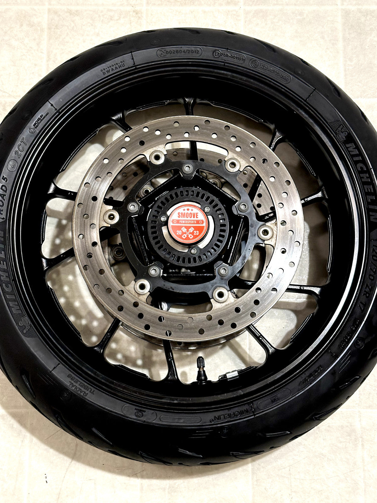 2021-2024 YAMAHA MT07 MT-07 OEM FRONT WHEEL RIM ROTORS & TIRE ASSEMBLY BLACK