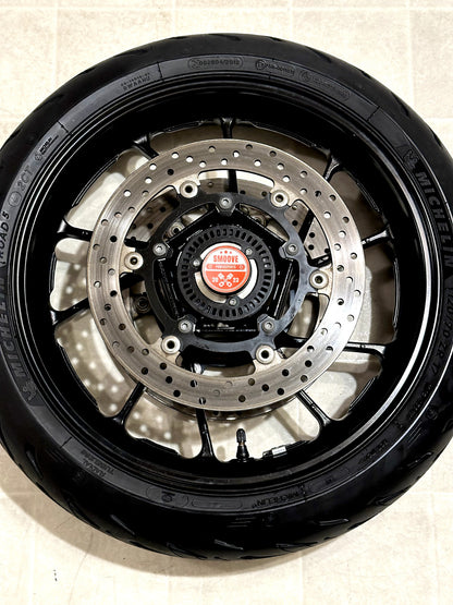 2021-2024 YAMAHA MT07 MT-07 OEM FRONT WHEEL RIM ROTORS & TIRE ASSEMBLY BLACK