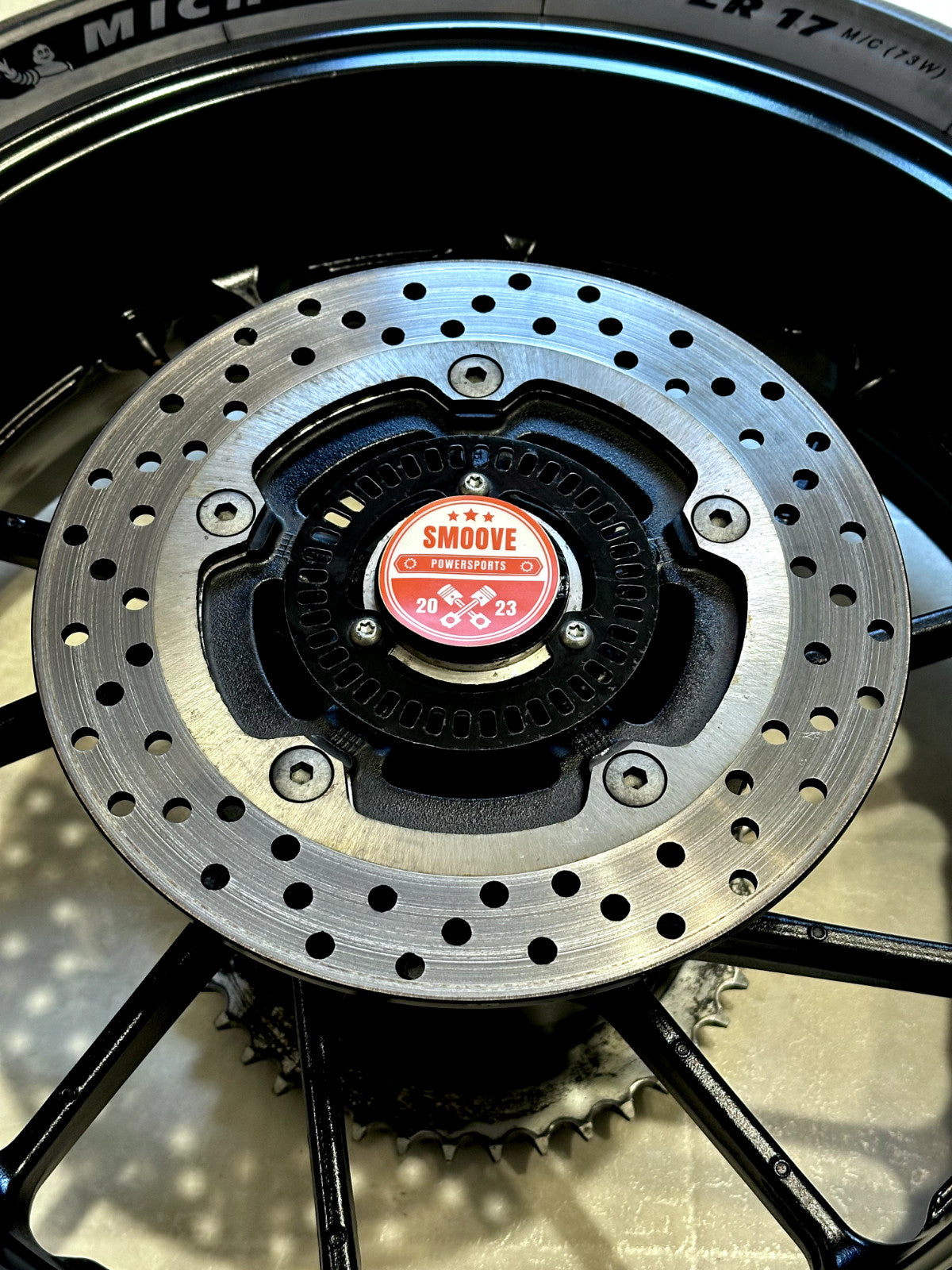 2022-2025 YAMAHA YZF R7 OEM REAR BACK WHEEL RIM ROTOR SPROCKET & TIRE BLACK