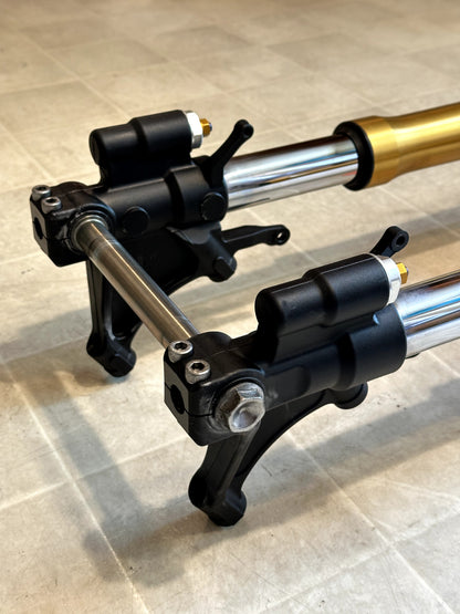 2008-2016 YAMAHA YZF R6 OEM FRONT FORKS SUSPENSION W/ TRIPLE TREE & CLIP ONS