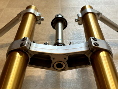 2008-2016 YAMAHA YZF R6 OEM FRONT FORKS SUSPENSION W/ TRIPLE TREE & CLIP ONS