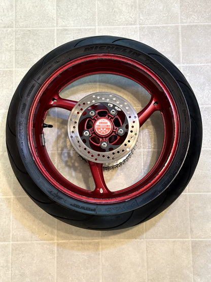 2011-2025 SUZUKI GSXR750 OEM REAR BACK WHEEL RIM TIRE ROTOR SPROCKET RED