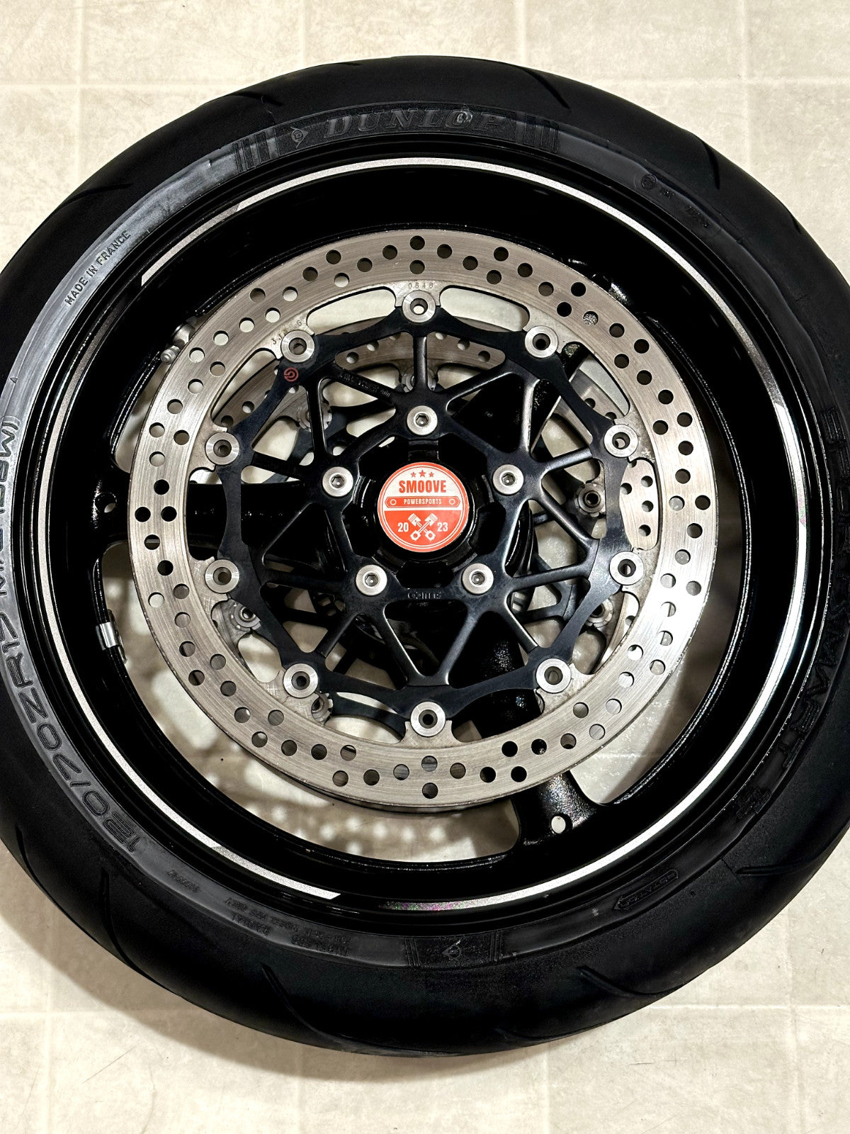 2021-2025 KAWASAKI NINJA ZX10R OEM FRONT WHEEL RIM ROTORS TIRE ASSEMBLY BLACK