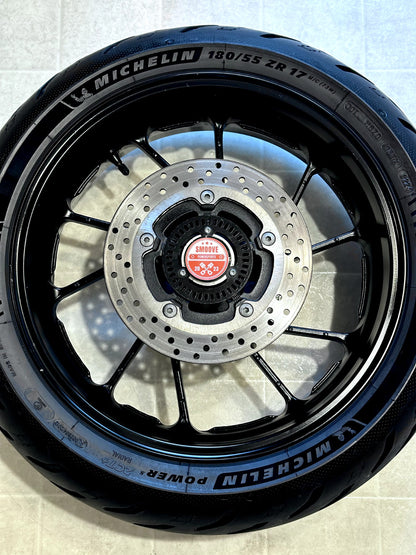 2022-2025 YAMAHA YZF R7 OEM REAR BACK WHEEL RIM ROTOR SPROCKET & TIRE BLACK