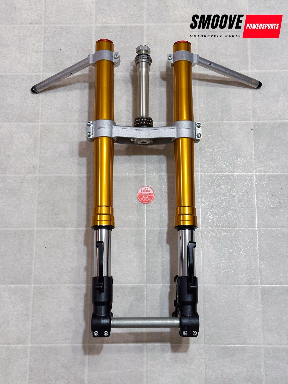 2011-2015 KAWASAKI NINJA ZX10R OEM FRONT FORKS SUSPENSION W/ TRIPLE TREE & BARS