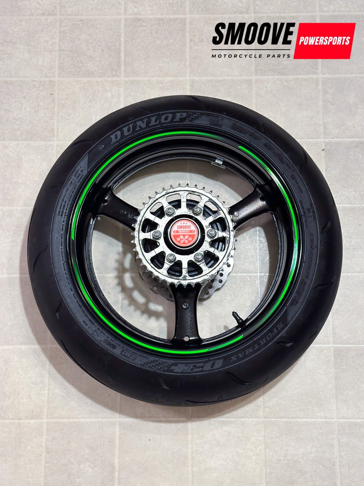 2011-2015 KAWASAKI NINJA ZX10R OEM REAR BACK WHEEL RIM ROTOR SPROCKET TIRE BLACK