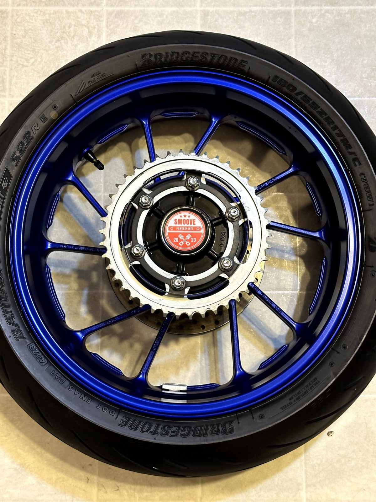 2022-2025 YAMAHA YZF R7 OEM REAR BACK WHEEL RIM SPROCKET ROTOR & TIRE BLUE