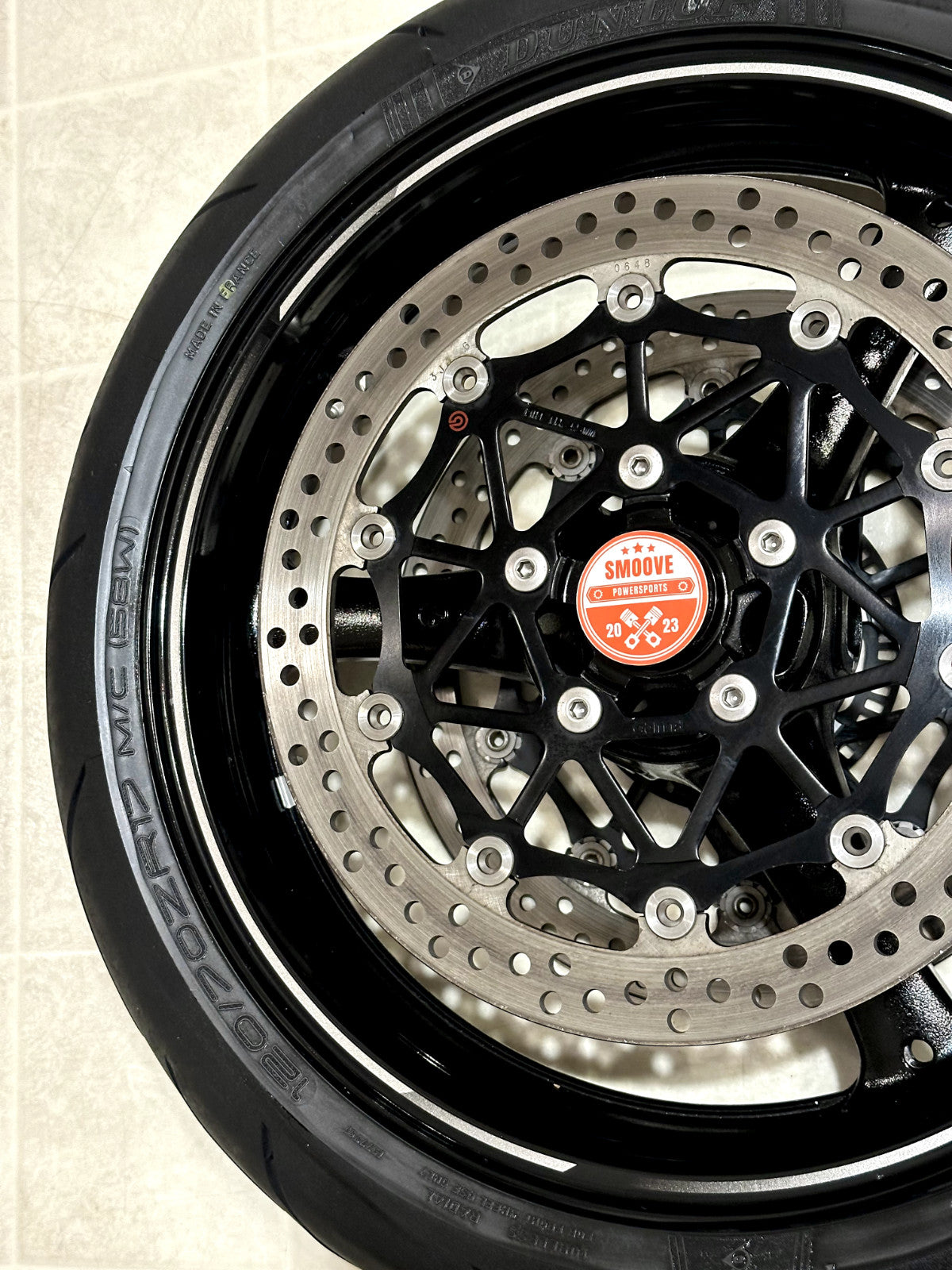 2021-2025 KAWASAKI NINJA ZX10R OEM FRONT WHEEL RIM ROTORS TIRE ASSEMBLY BLACK