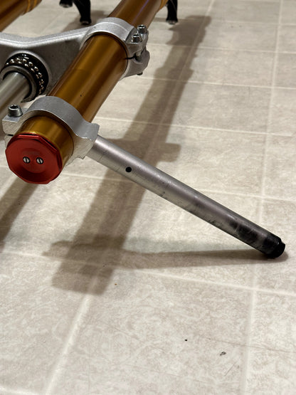 2011-2015 KAWASAKI NINJA ZX10R OEM FRONT FORKS SUSPENSION W/ TRIPLE TREE & BARS