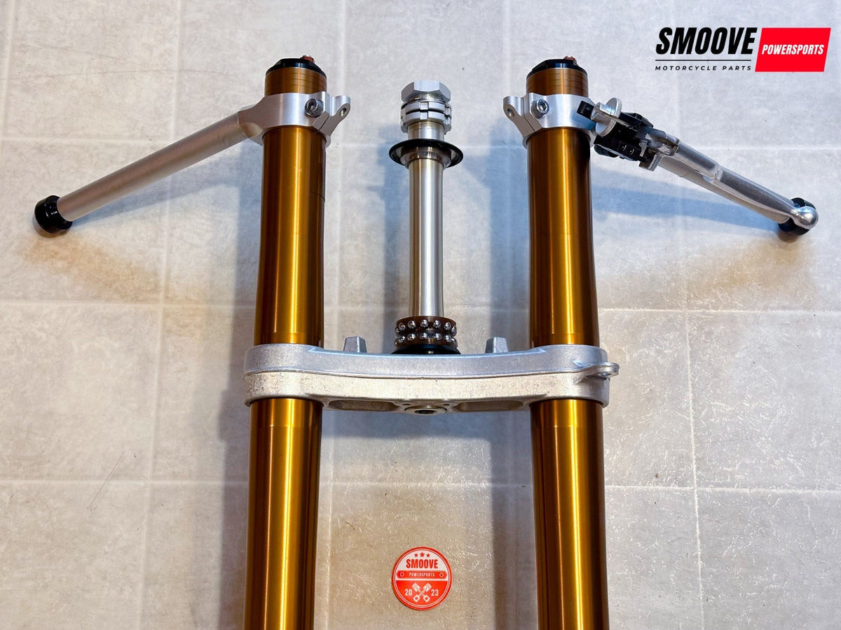2025-2026 YAMAHA YZF R1 OEM FRONT FORKS SUSPENSION W/ TRIPLE TREE & CLIP ONS
