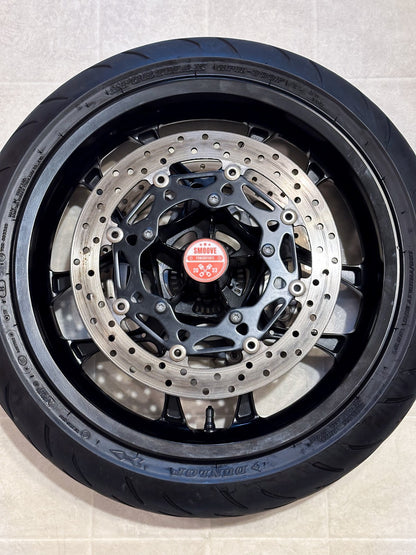 2020-2025 YAMAHA YZF-R1 YZF R1 OEM FRONT WHEEL RIM ROTOR & TIRE ASSEMBLY BLACK