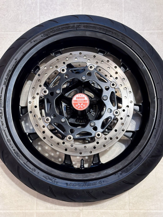 2020-2025 YAMAHA YZF-R1 YZF R1 OEM FRONT WHEEL RIM ROTOR & TIRE ASSEMBLY BLACK