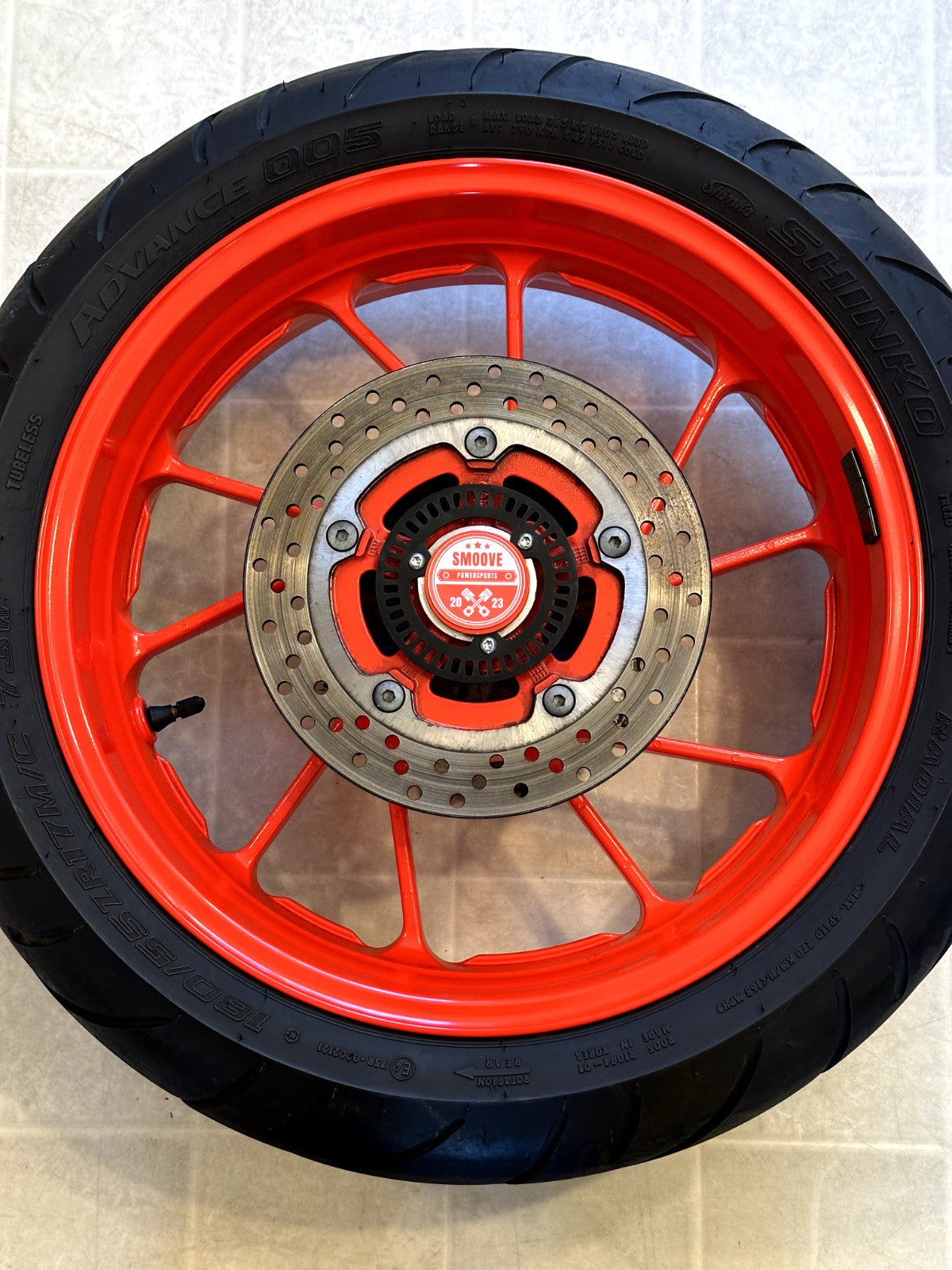 2022-2025 YAMAHA YZF R7 OEM REAR BACK WHEEL RIM SPROCKET ROTOR & TIRE ORANGE