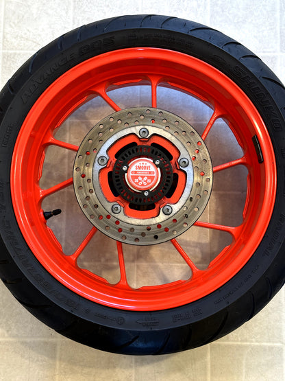 2022-2025 YAMAHA YZF R7 OEM REAR BACK WHEEL RIM SPROCKET ROTOR & TIRE ORANGE