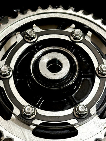 2021-2025 YAMAHA YZF R7 MT07 OEM REAR BACK WHEEL RIM ROTOR SPROCKET TIRE BLACK