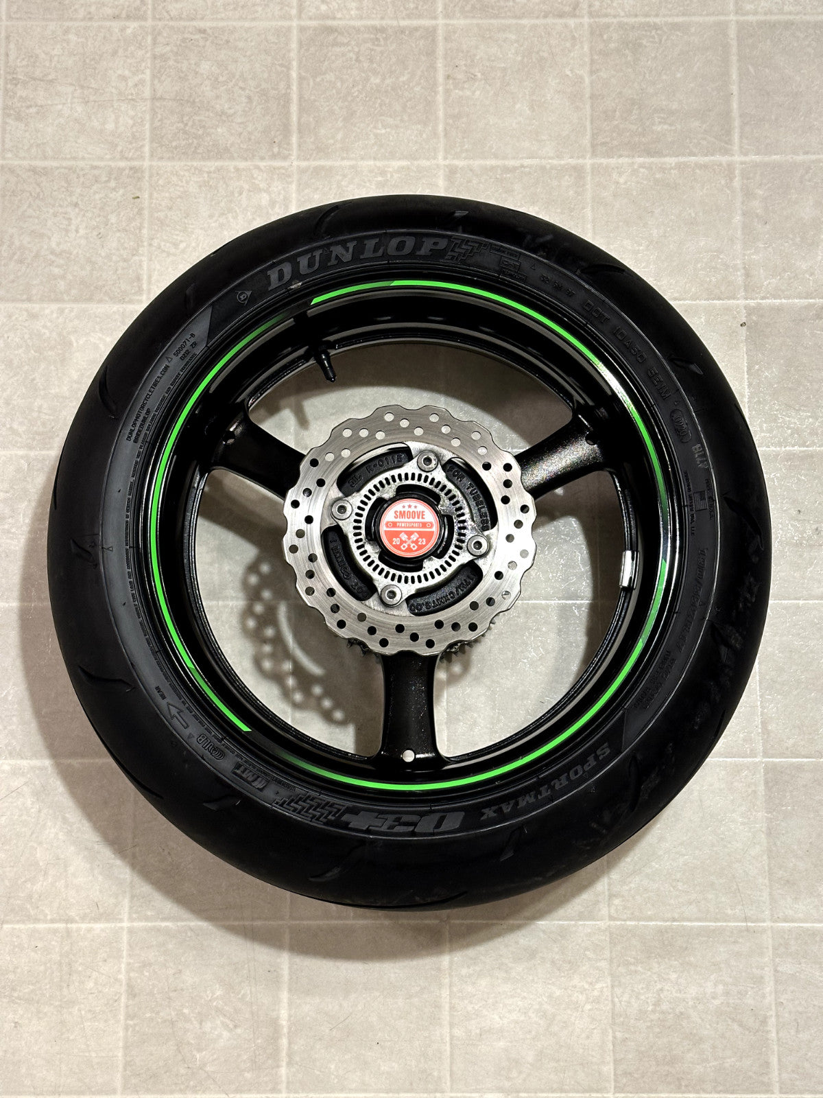 2011-2015 KAWASAKI NINJA ZX10R OEM REAR BACK WHEEL RIM ROTOR SPROCKET TIRE BLACK