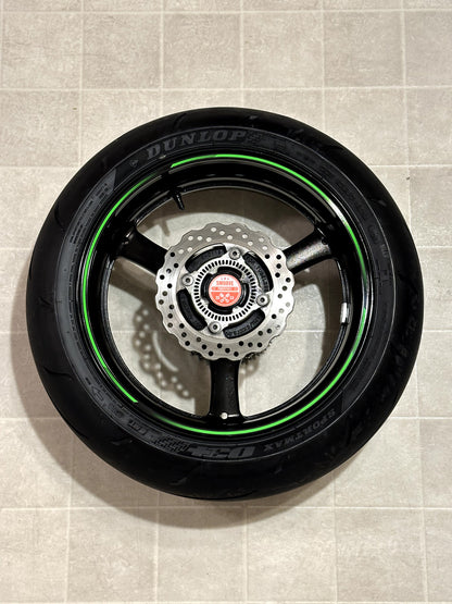 2011-2015 KAWASAKI NINJA ZX10R OEM REAR BACK WHEEL RIM ROTOR SPROCKET TIRE BLACK