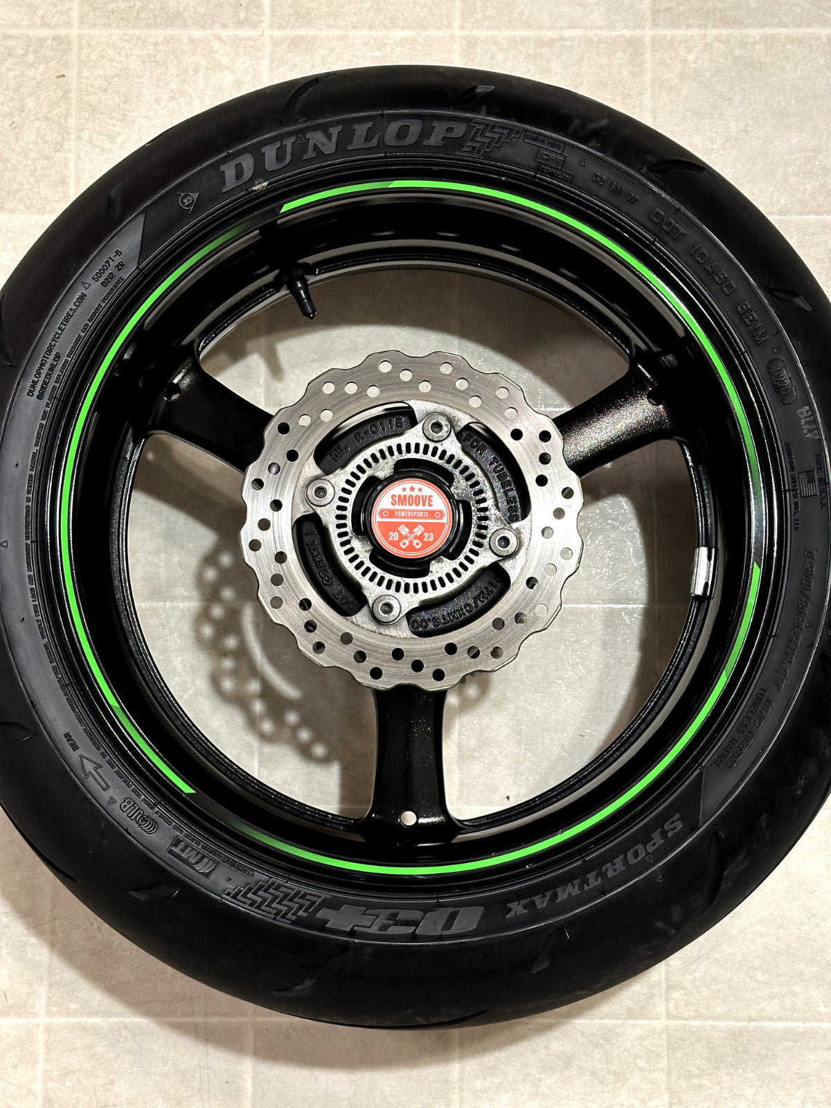 2011-2015 KAWASAKI NINJA ZX10R OEM REAR BACK WHEEL RIM ROTOR SPROCKET TIRE BLACK