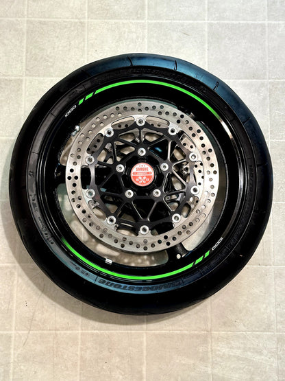 2021-2025 KAWASAKI NINJA ZX10R OEM FRONT WHEEL RIM ROTORS TIRE ASSEMBLY BLACK