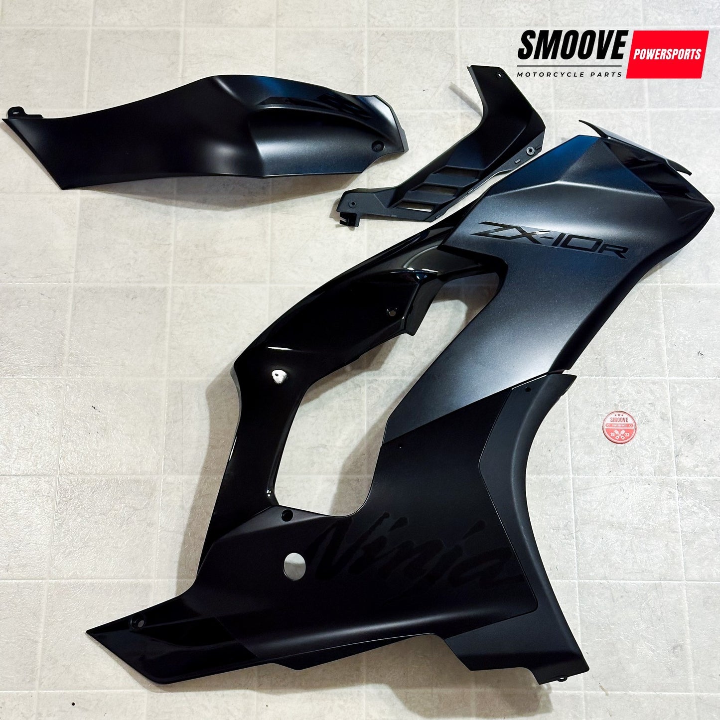 2021-2025 KAWASAKI NINJA ZX10R OEM RIGHT SIDE UPPER LOWER COWL FAIRING SET BLACK