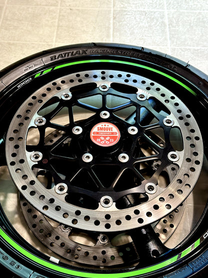 2021-2025 KAWASAKI NINJA ZX10R OEM FRONT WHEEL RIM ROTORS TIRE ASSEMBLY BLACK