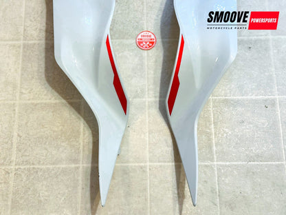 2024-2026 KAWASAKI NINJA ZX6R OEM LOWER GAS TANK FAIRING PANEL TRIM SET WHITE
