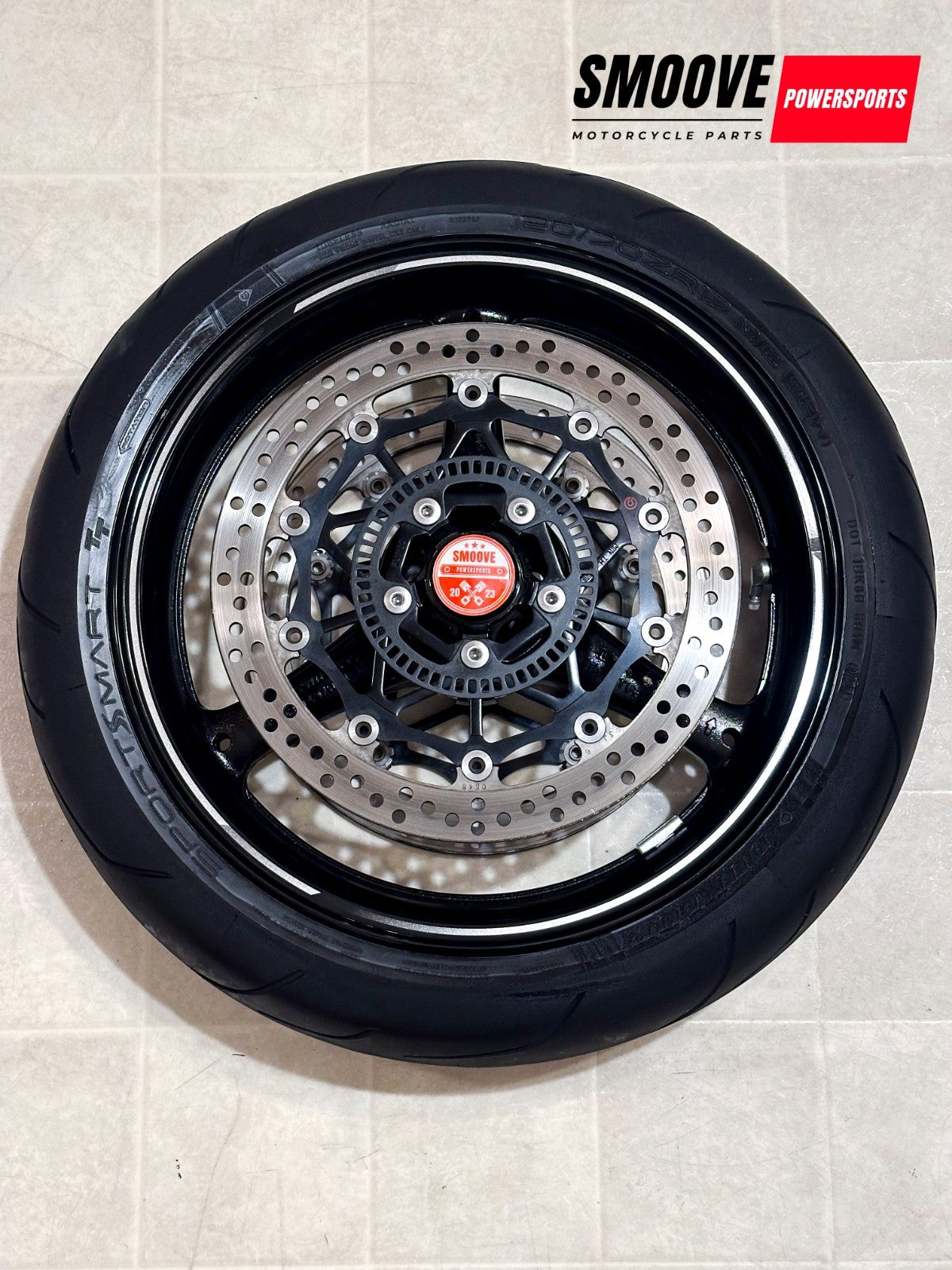 2021-2025 KAWASAKI NINJA ZX10R OEM FRONT WHEEL RIM ROTORS TIRE ASSEMBLY BLACK