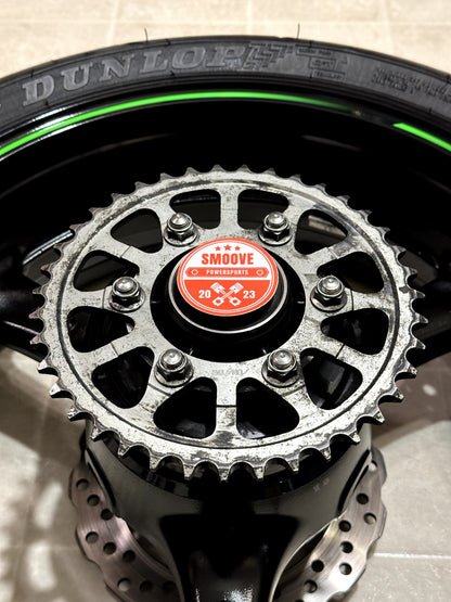 2011-2015 KAWASAKI NINJA ZX10R OEM REAR BACK WHEEL RIM ROTOR SPROCKET TIRE BLACK