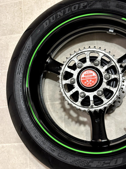 2011-2015 KAWASAKI NINJA ZX10R OEM REAR BACK WHEEL RIM ROTOR SPROCKET TIRE BLACK