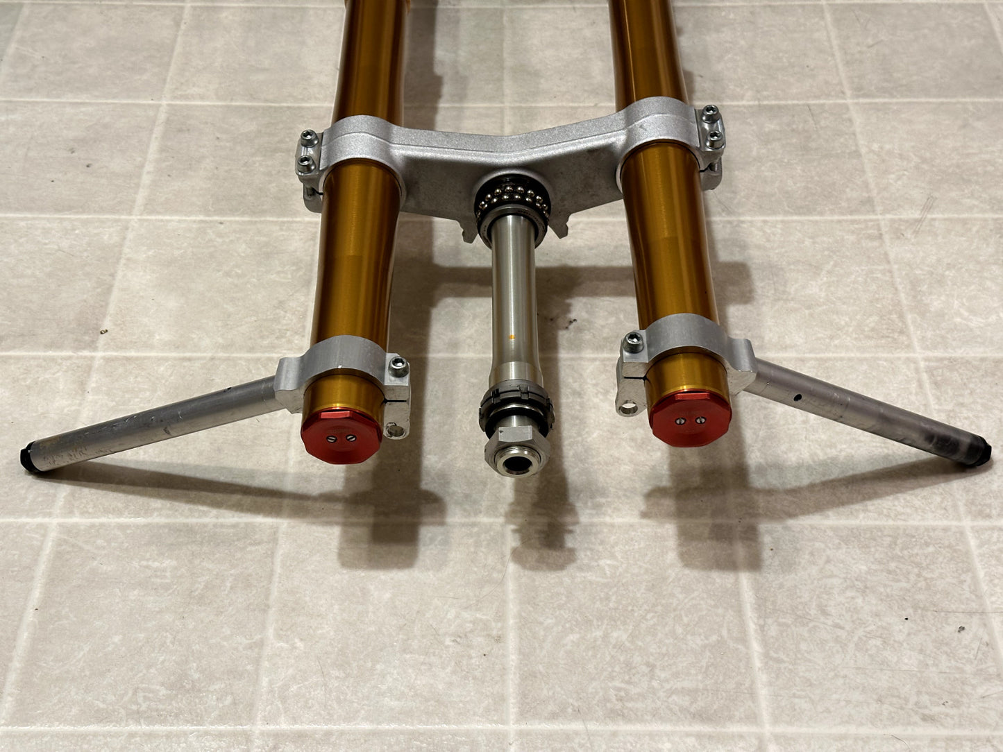 2011-2015 KAWASAKI NINJA ZX10R OEM FRONT FORKS SUSPENSION W/ TRIPLE TREE & BARS