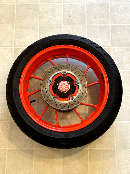 2022-2025 YAMAHA YZF R7 OEM REAR BACK WHEEL RIM SPROCKET ROTOR & TIRE ORANGE