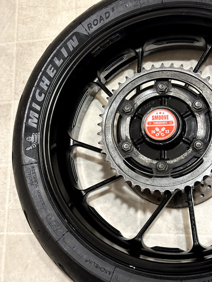 2022-2025 YAMAHA YZF R7 MT07 OEM REAR BACK WHEEL RIM ROTOR SPROCKET TIRE BLACK