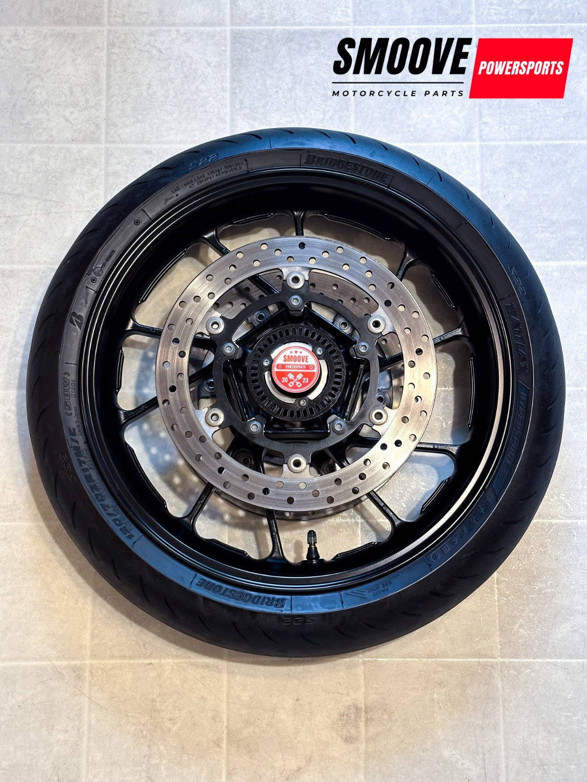 2022-2025 YAMAHA YZF R7 OEM FRONT WHEEL RIM ROTORS & TIRE ASSEMBLY BLACK