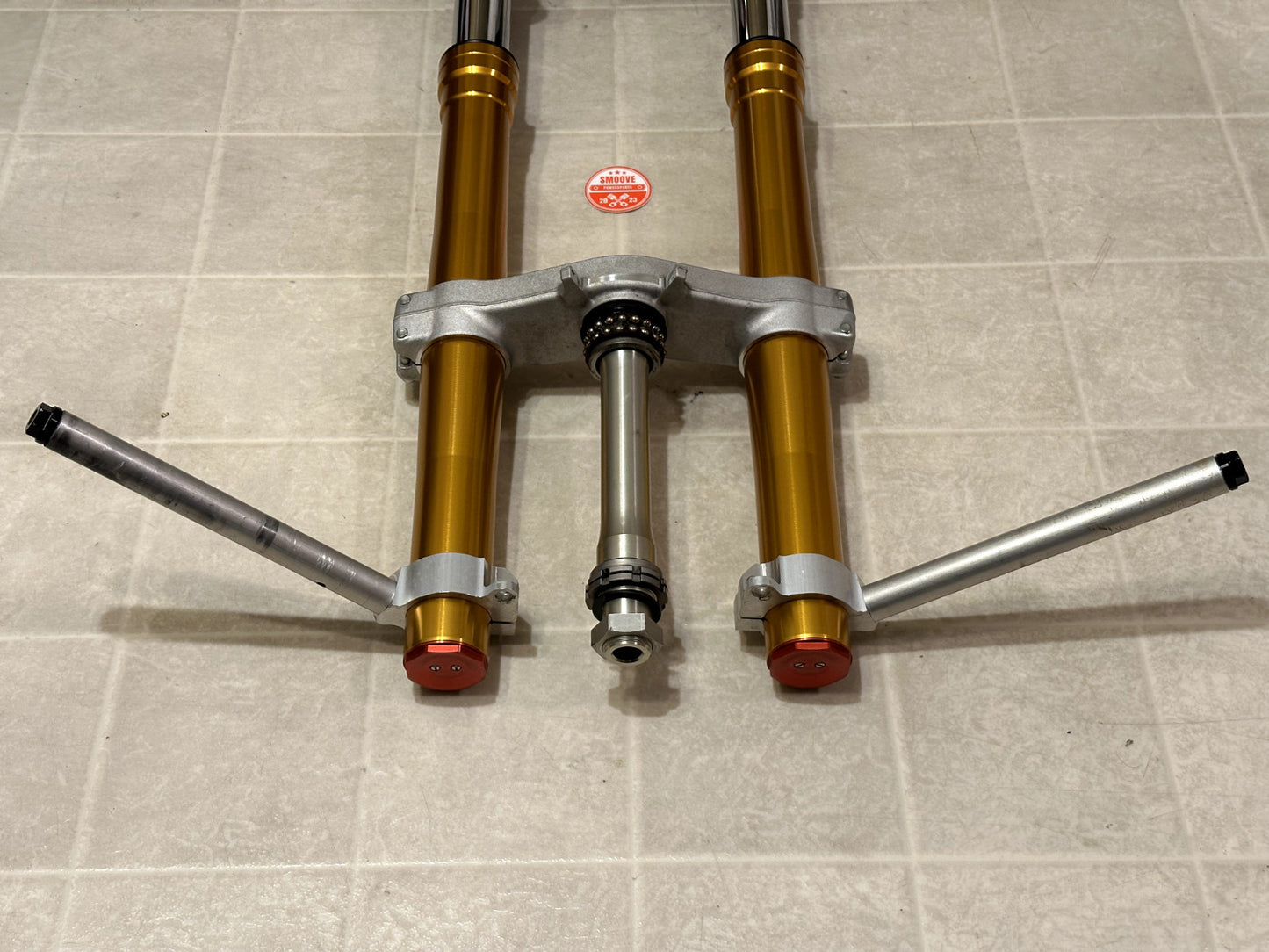 2011-2015 KAWASAKI NINJA ZX10R OEM FRONT FORKS SUSPENSION W/ TRIPLE TREE & BARS