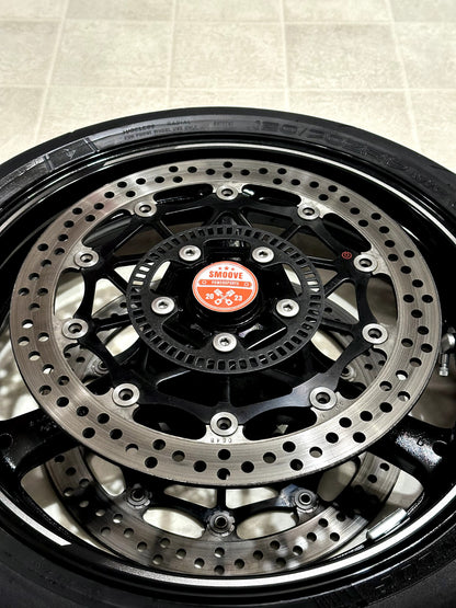 2021-2025 KAWASAKI NINJA ZX10R OEM FRONT WHEEL RIM ROTORS TIRE ASSEMBLY BLACK