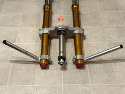 2011-2015 KAWASAKI NINJA ZX10R OEM FRONT FORKS SUSPENSION W/ TRIPLE TREE & BARS