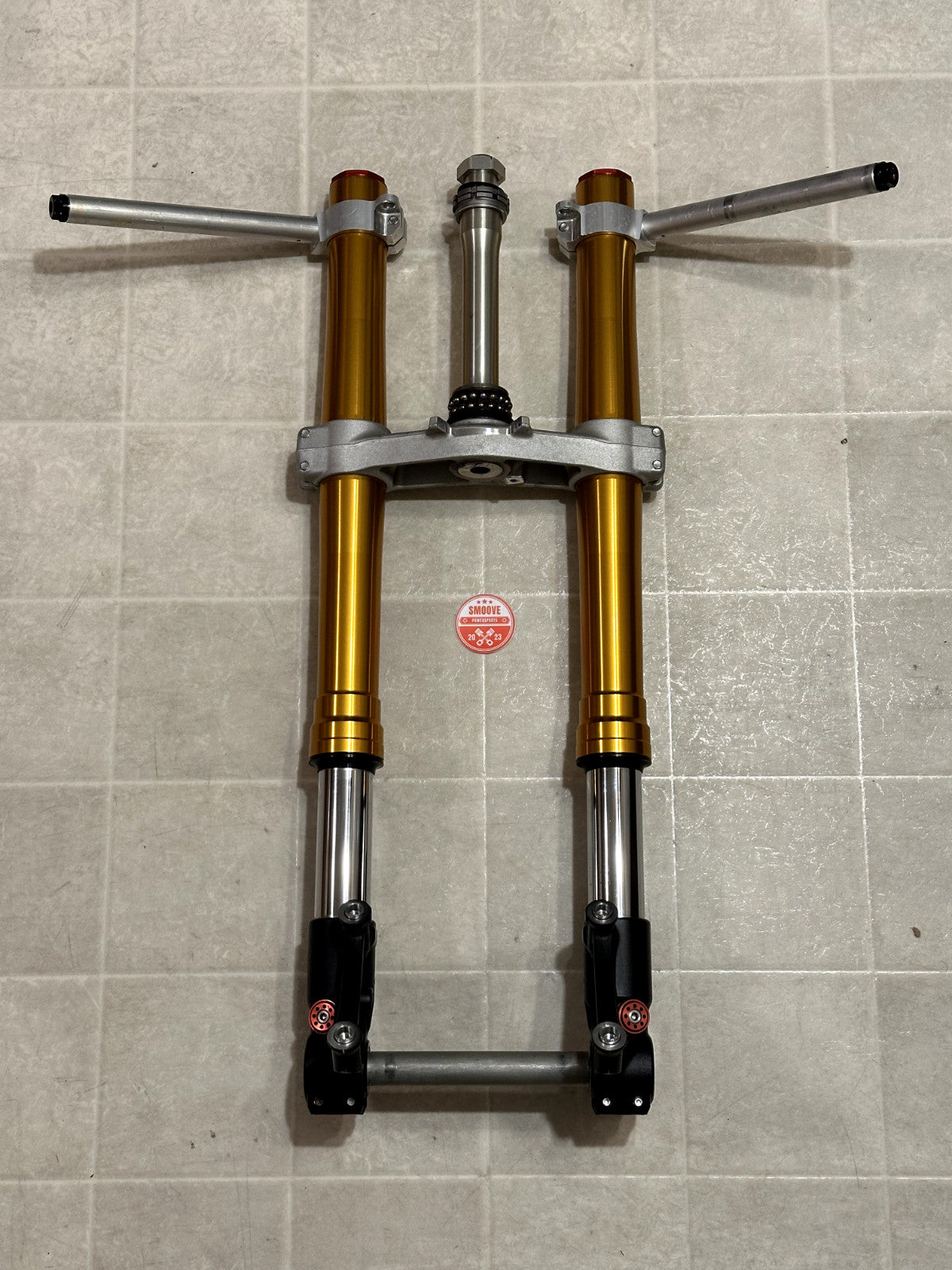 2011-2015 KAWASAKI NINJA ZX10R OEM FRONT FORKS SUSPENSION W/ TRIPLE TREE & BARS