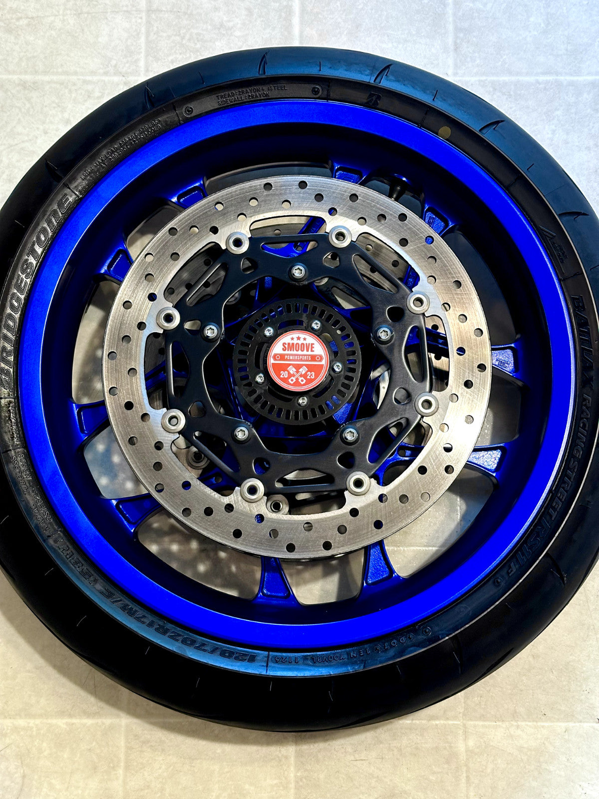 2020-2026 YAMAHA YZF R1 OEM FRONT WHEEL RIM ROTORS & TIRE ASSEMBLY BLUE
